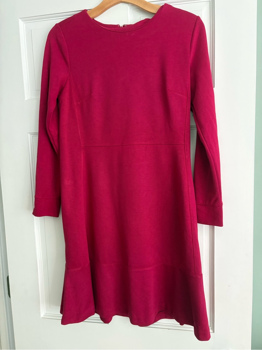 LOFT Dark Pink Long Sleeve Dress 6 Petite